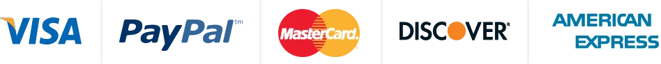 Secure Payment - Visa, PayPal, MasterCard, Discover, American Express